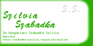 szilvia szabadka business card